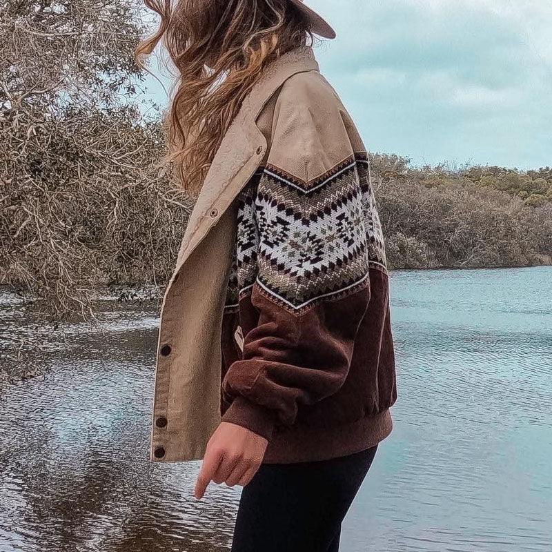 Women Vintage Winter Polar Fleece Jacket-CALLISTARI