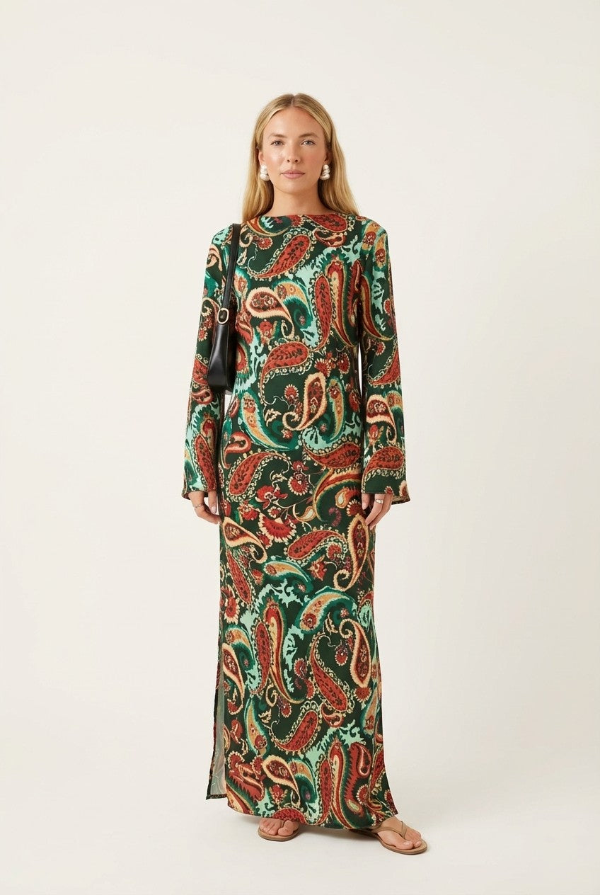 Emerald Paisley Reverie Dress
