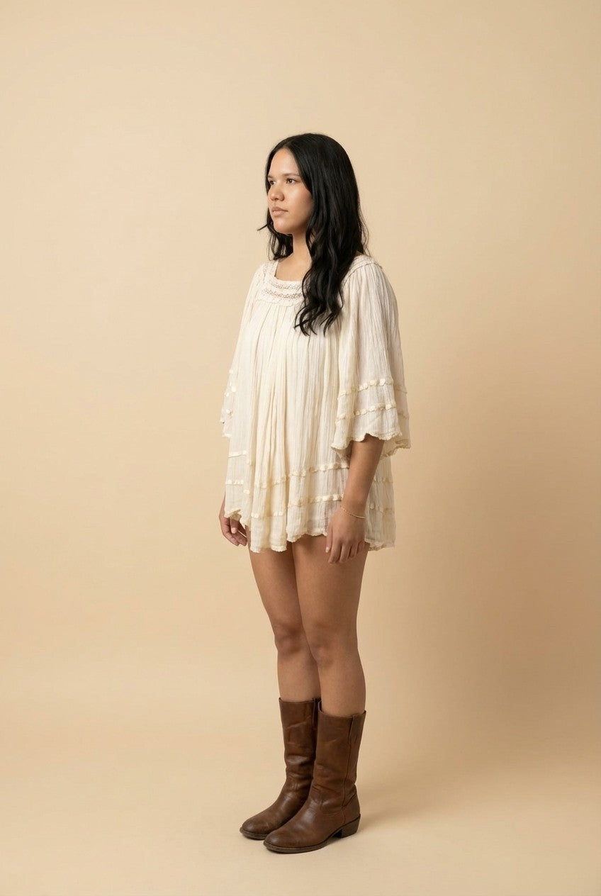 Ivory Whisper Tiered Dress