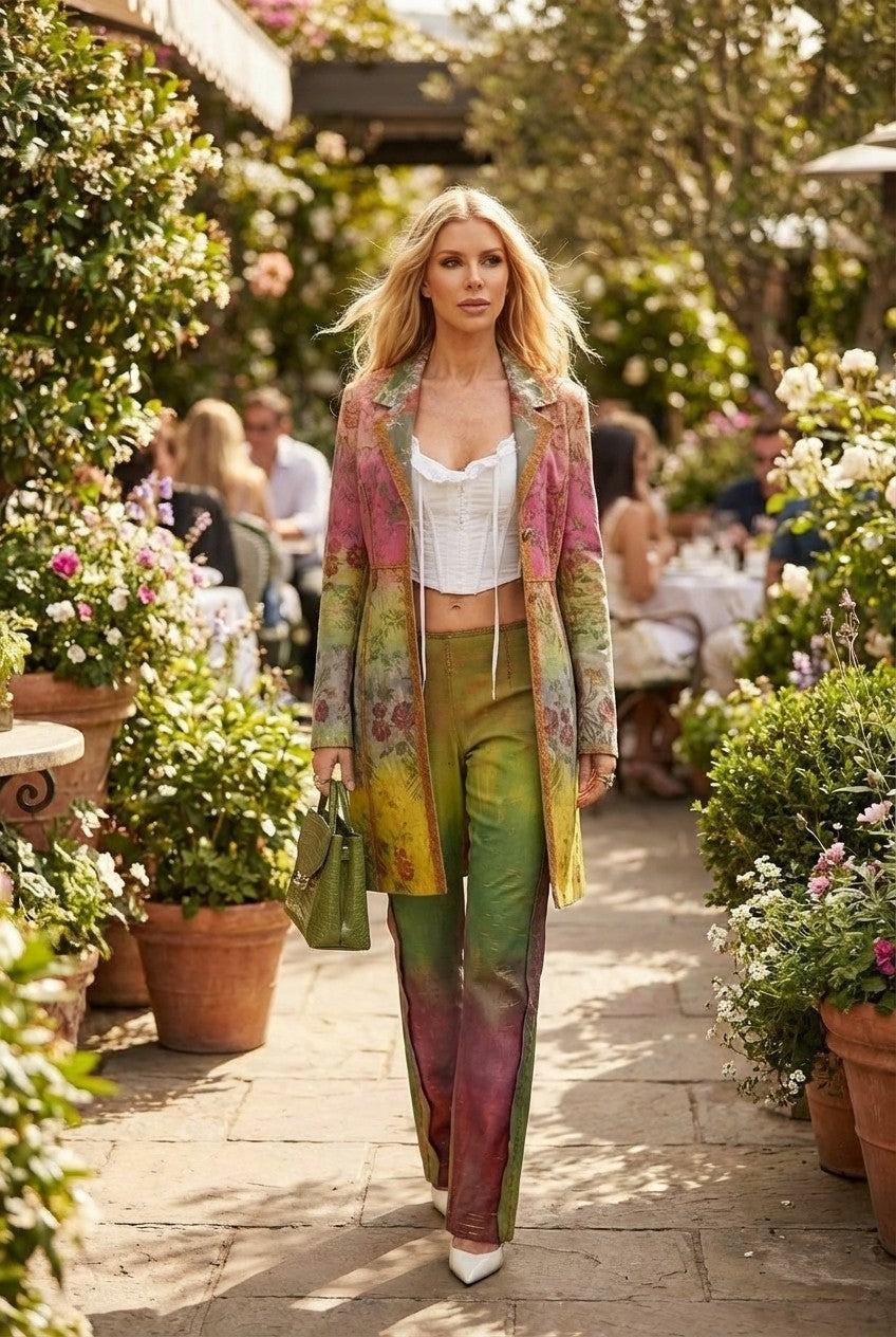 Verdant Muse Printed Tailored Set