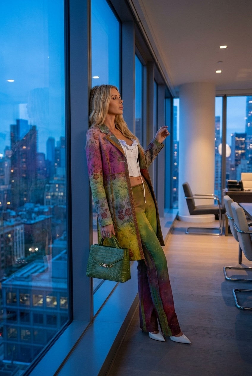 Verdant Muse Printed Tailored Set