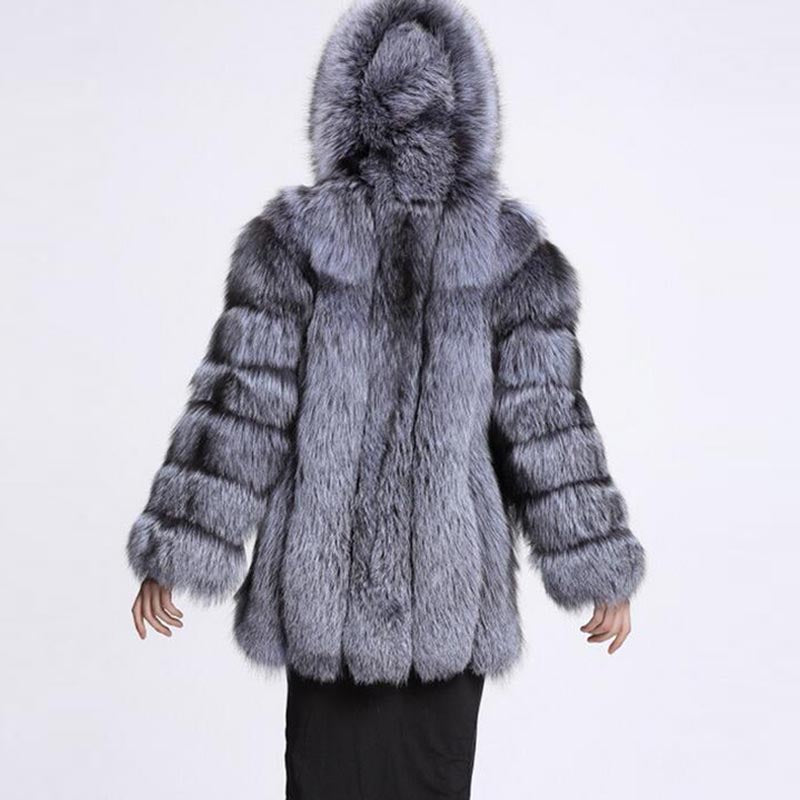 Hooded fluffy faux fur coats-CALLISTARI