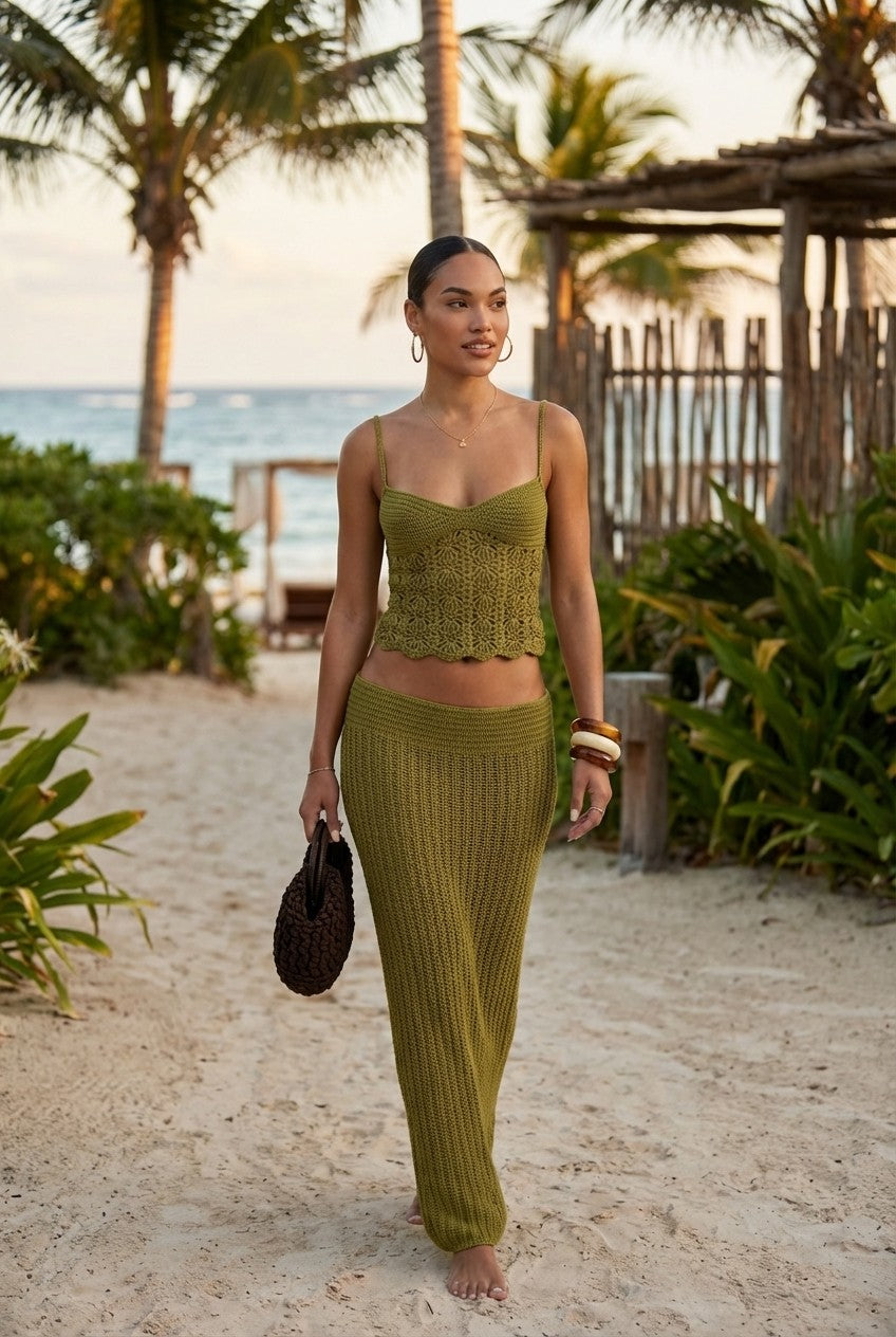 Olive Whisper Knit Set