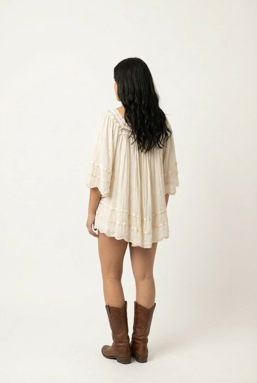 Ivory Whisper Tiered Dress