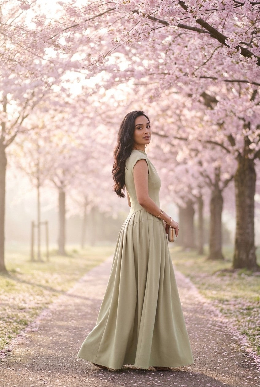 Sage Poise Evening Dress