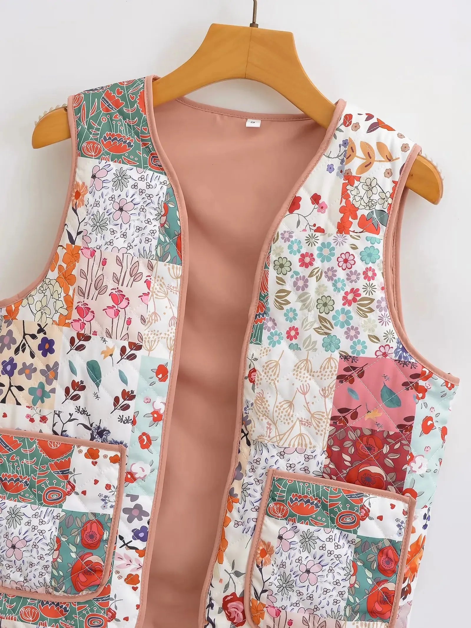 Patchwork Flower Print Waistcoat-Massicos
