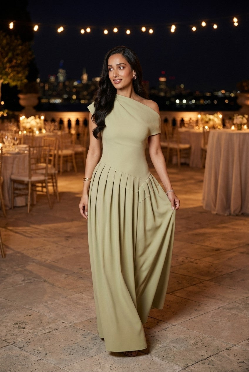 Sage Poise Evening Dress