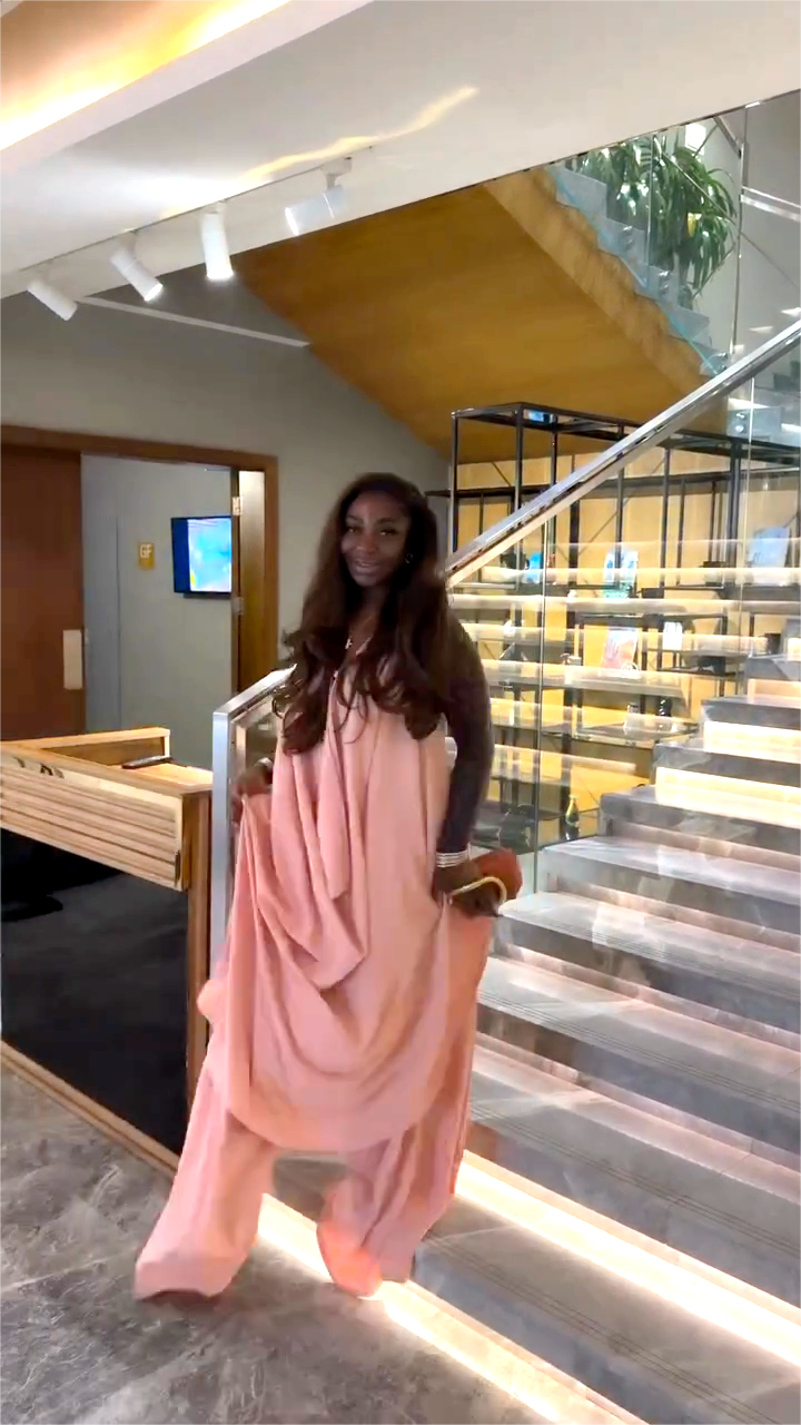 Ruffled backless top and wide-leg pants set