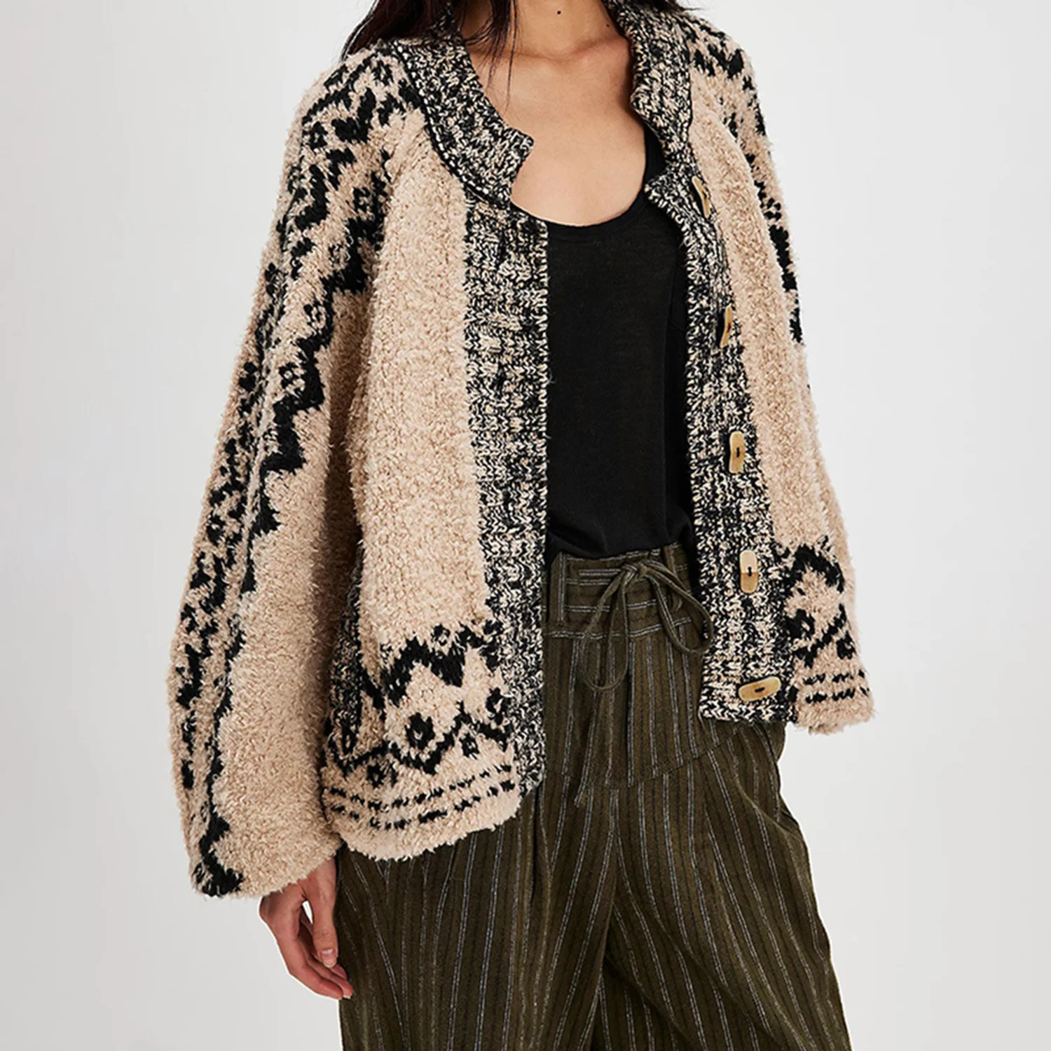 Vintage Buttoned Loose Knitted Cardigan