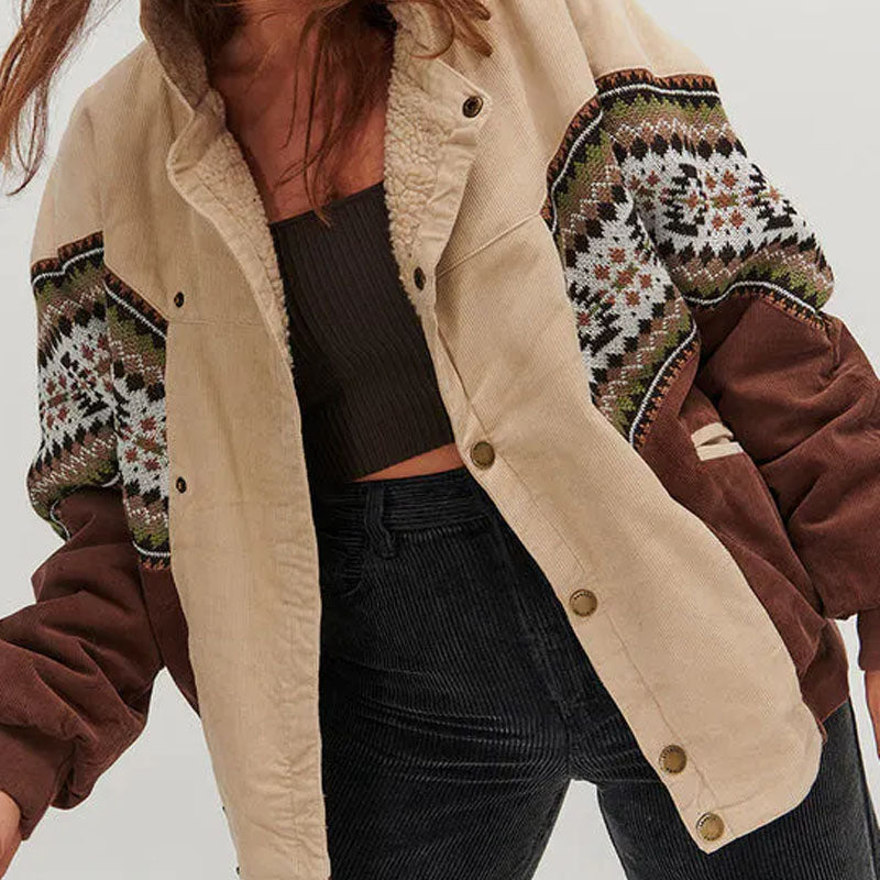 Women Vintage Winter Polar Fleece Jacket-CALLISTARI