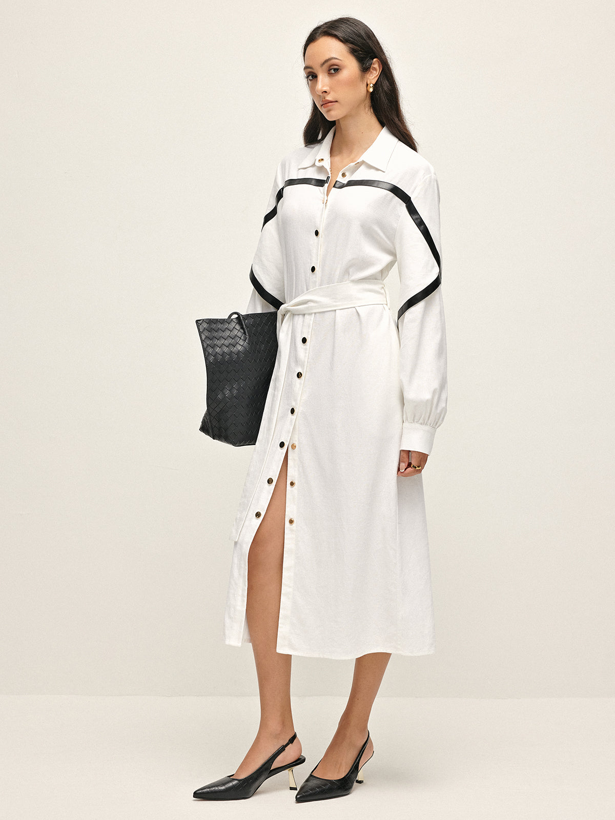 Cotton & Linen Belted Trench Coat-Massicos