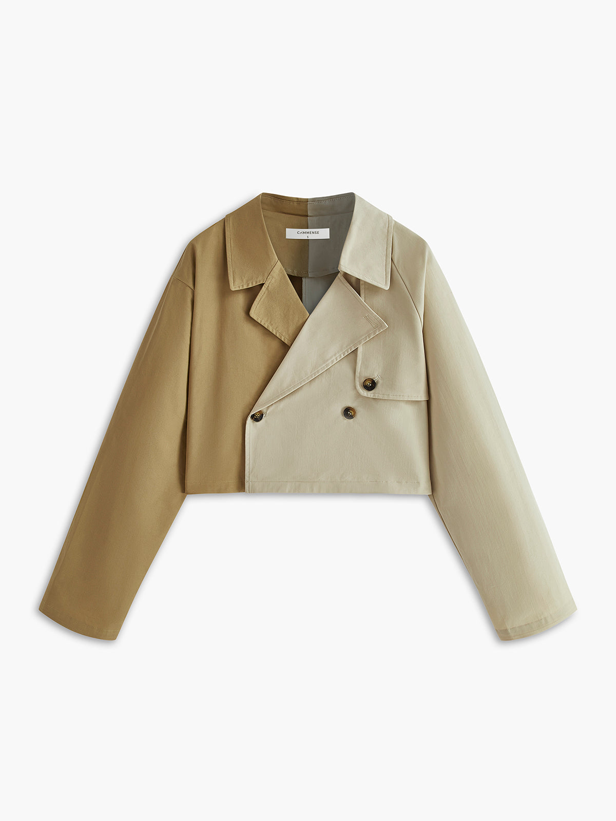 Two Tone Lapel Short Trench Coat-Massicos