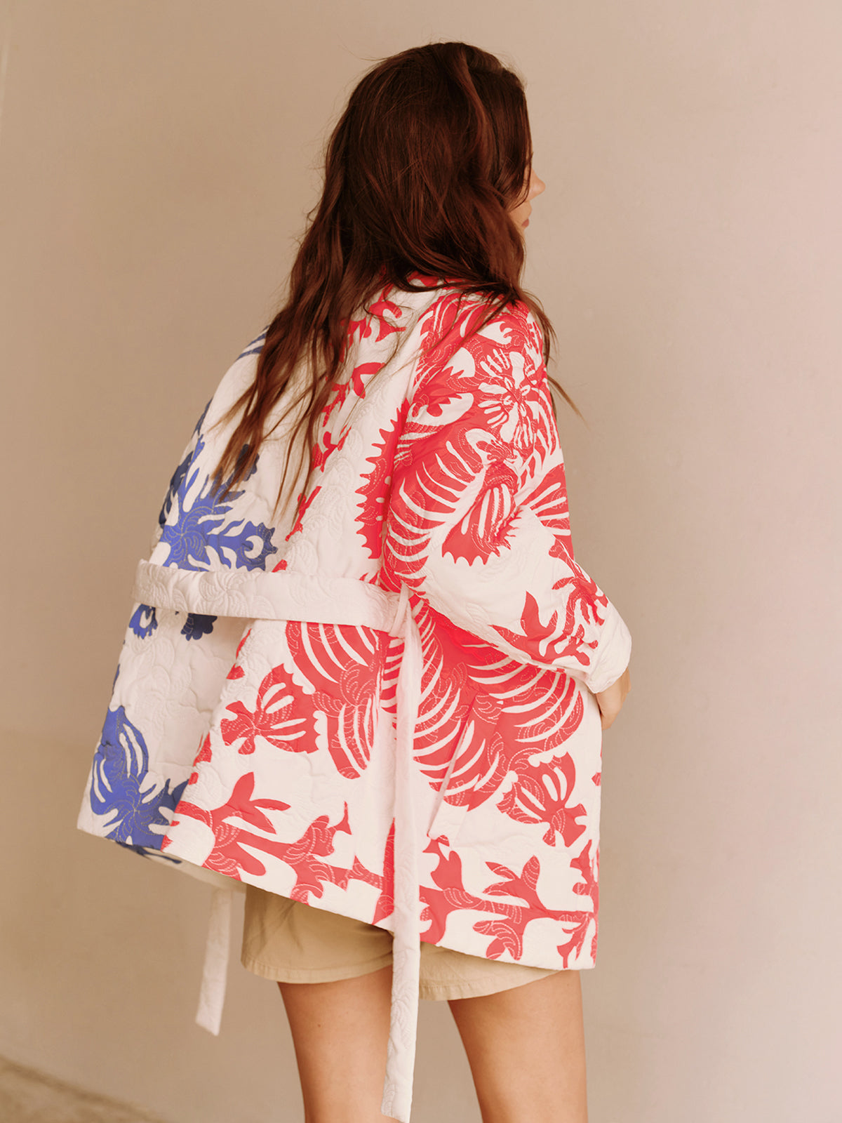 Two Tone Loose Belted Winter Coat-Massicos