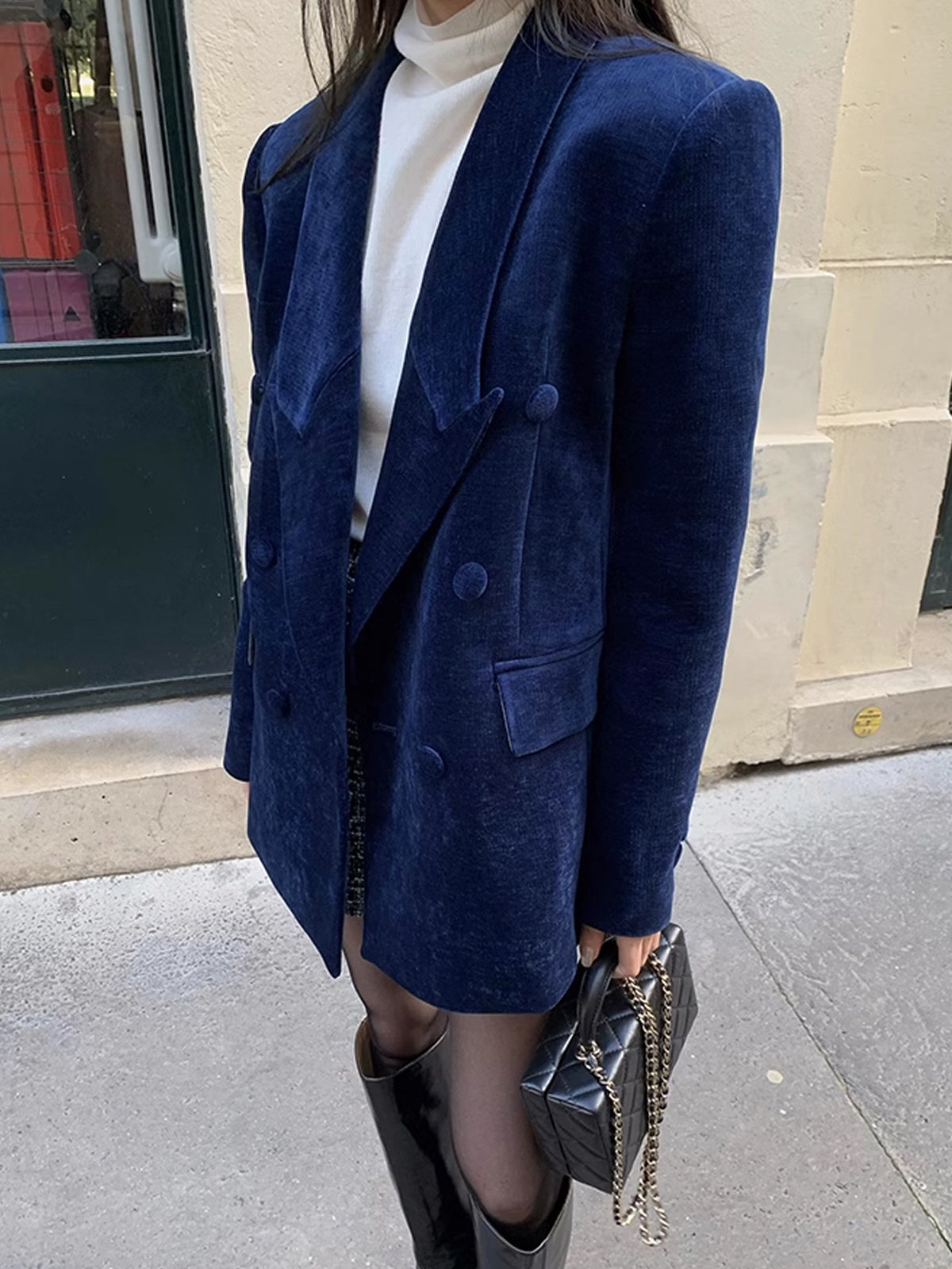 Elegant Shift Button Blazer-Massicos
