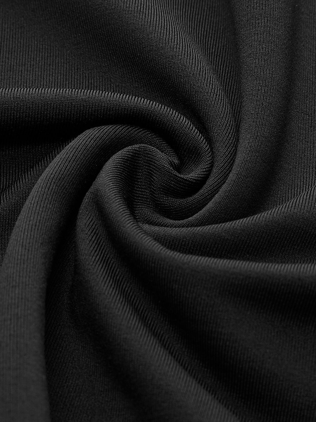 Stand-Collar Pleated Slit Jersey Dress-Massicos