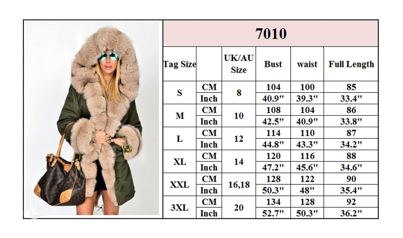 Callistari Womens Button Parka Anorak Hoodies Winter Long Fur Lining Coats Jackets Overcoat Outwear-CALLISTARI