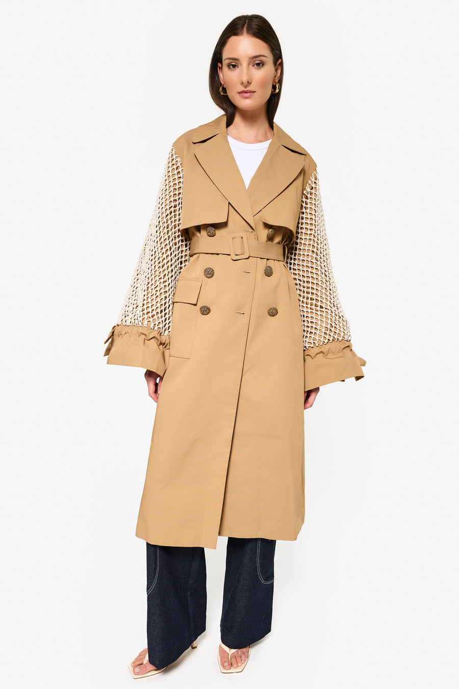 Designer trench coat