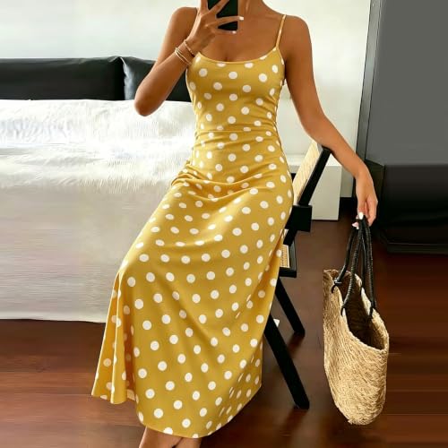 Yellow Sleek Textured Midi Dress