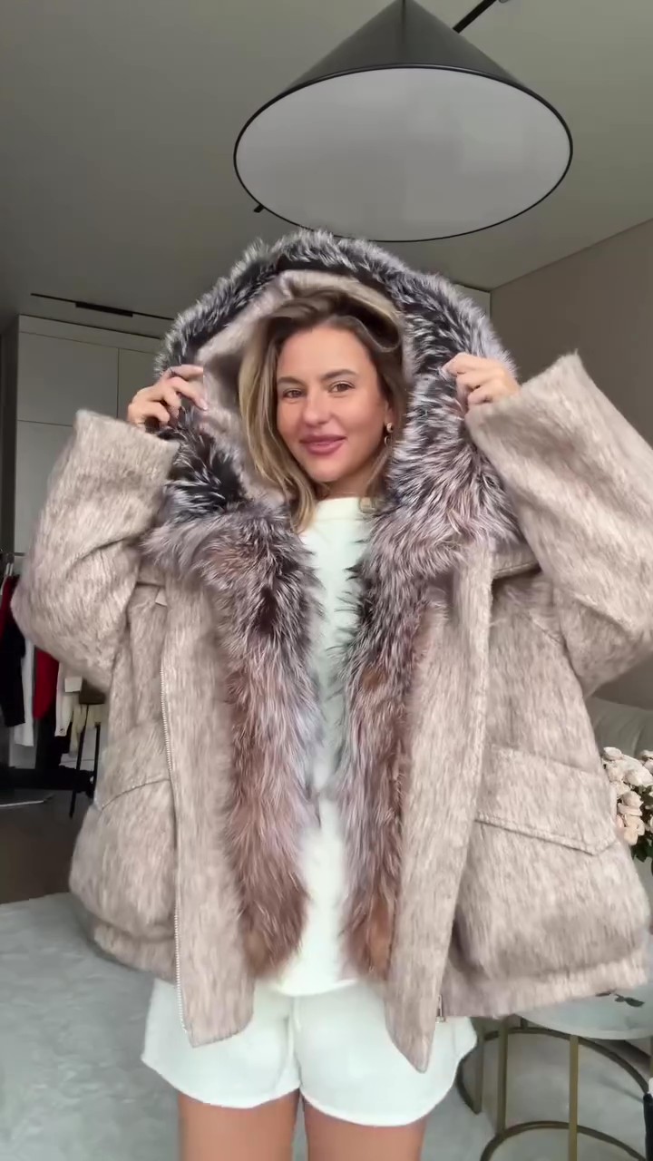 Faux Fur Wool Coat