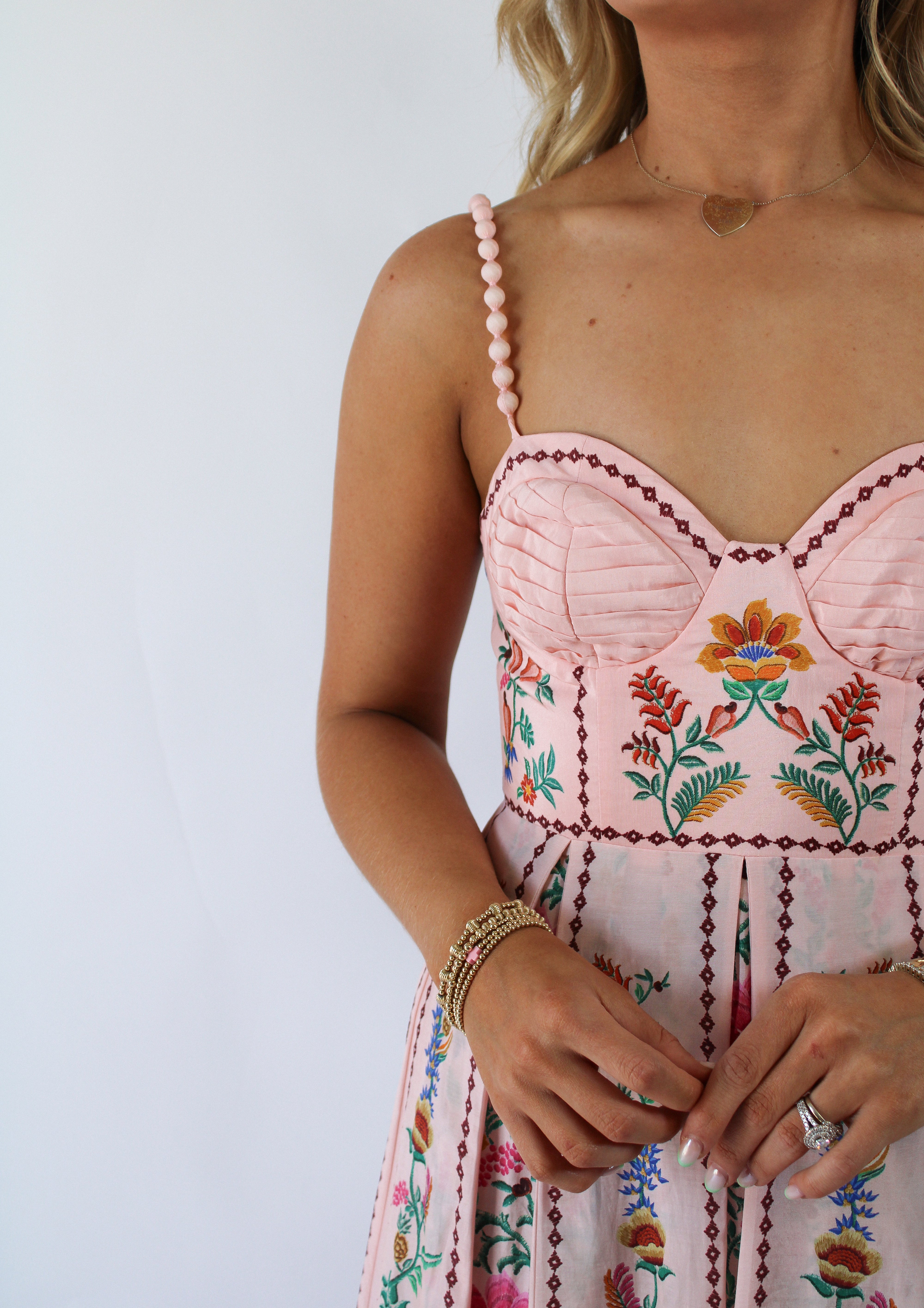 Delicate Forest Pink Maxi Dress-Massicos