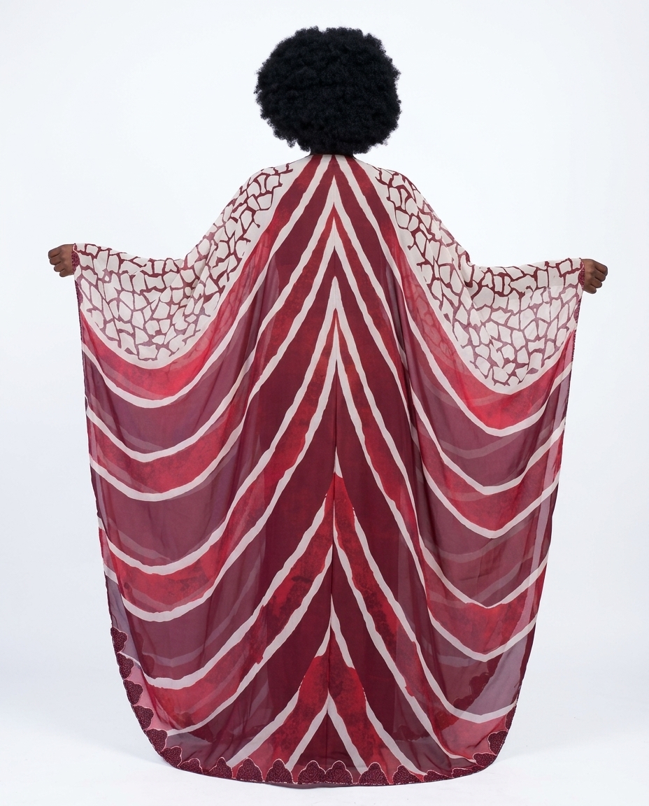 Deep Burgundy Red Polished Embroidered Maxi Dress