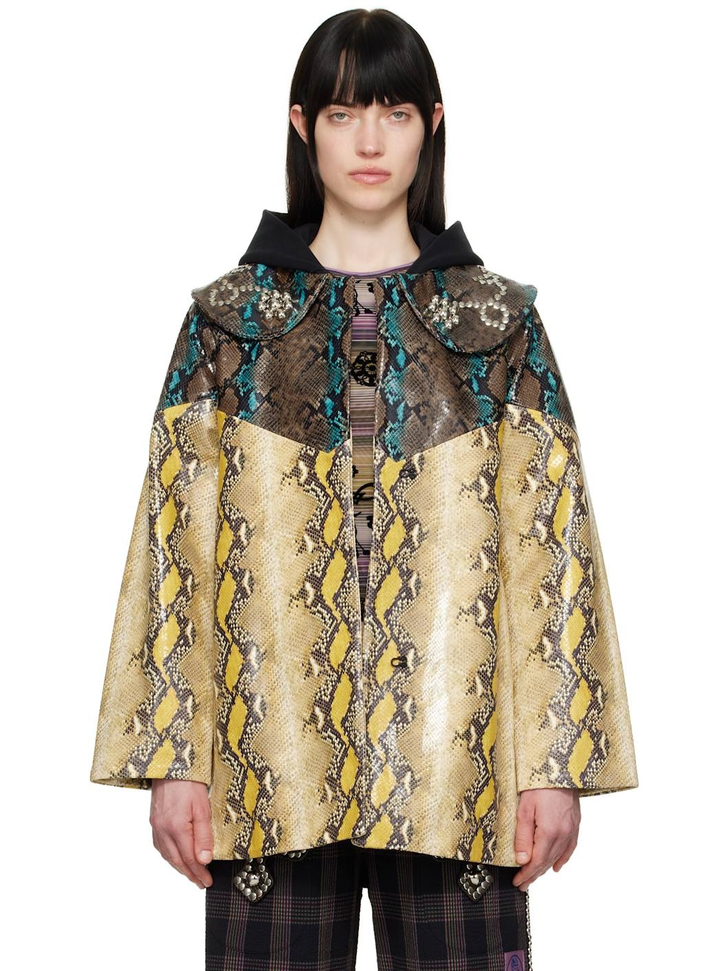 Serpentine Patchwork Leather Jacket