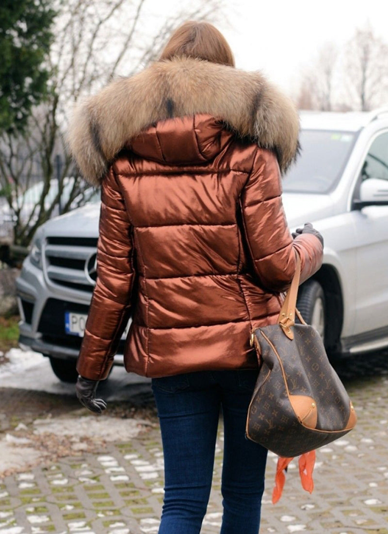 Trafni Womens Down Jacket Vintage Big Fur Collar Warm Hooded Quilted Puffer Coat Outwear S-XXXL-Massicos