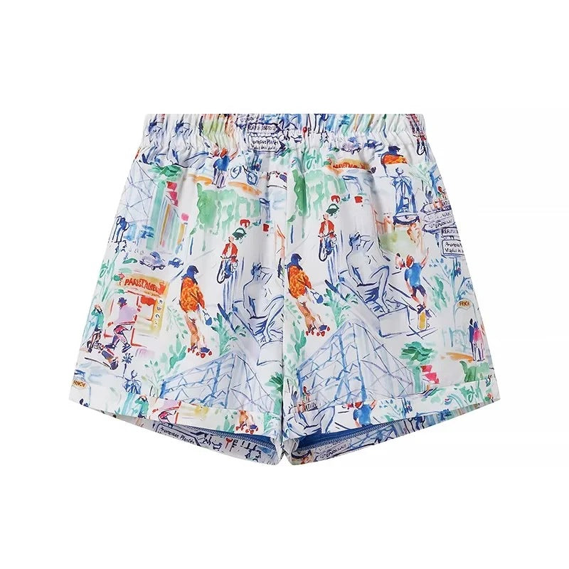 Graffiti Printed Jacket And Short-CALLISTARI