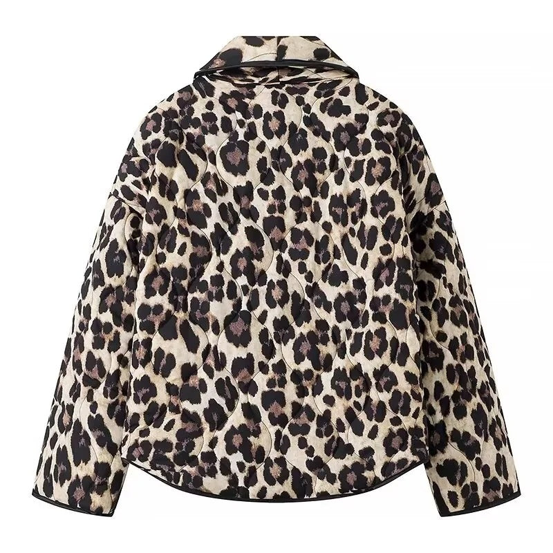 Leopard Print Quilted Jacket-CALLISTARI