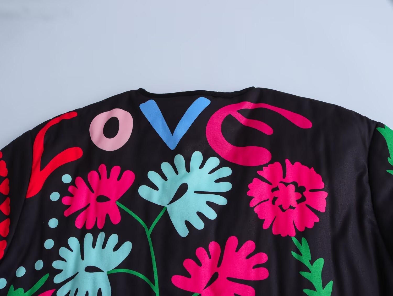 Cute Graffiti Style Print Thin Jacket-CALLISTARI