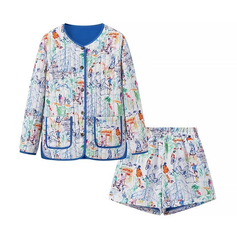 Graffiti Printed Jacket And Short-CALLISTARI