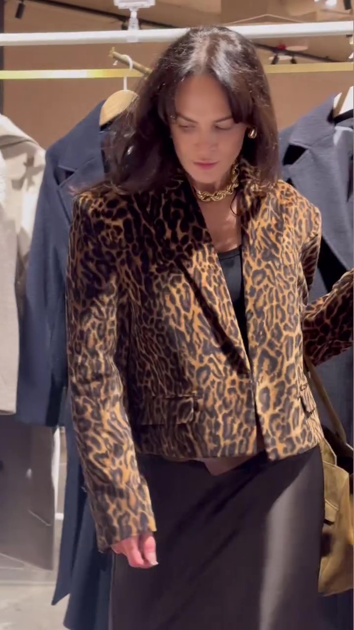 Designer leopard print short suit