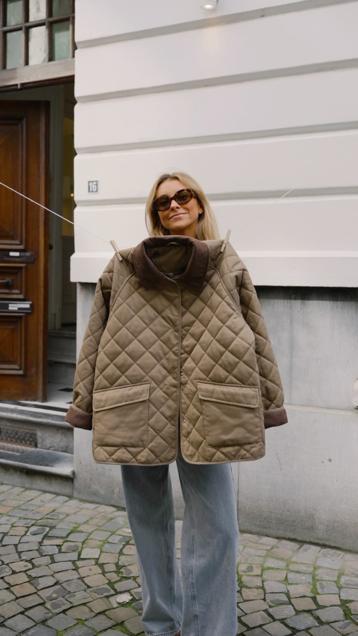 Earth color block cotton coat