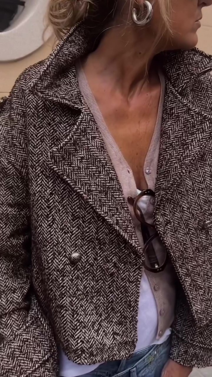 Designer wool short coat