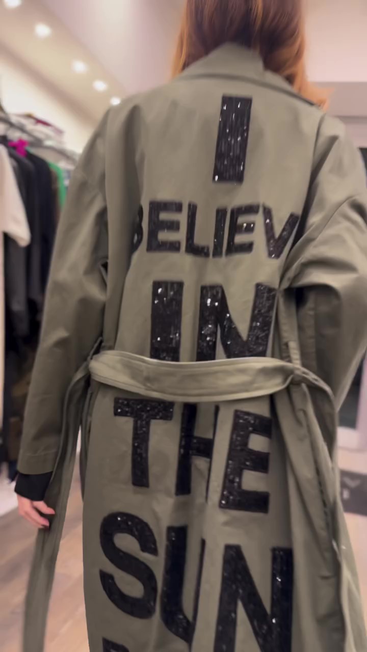 Designer monogram embroidered coat