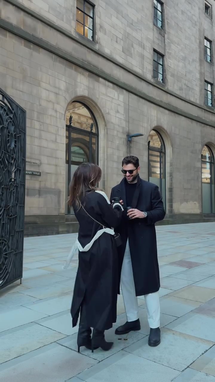 Designer color block oversized long coat