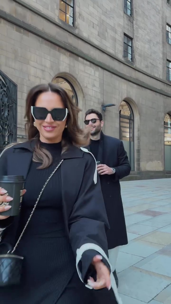 Designer color block oversized long coat