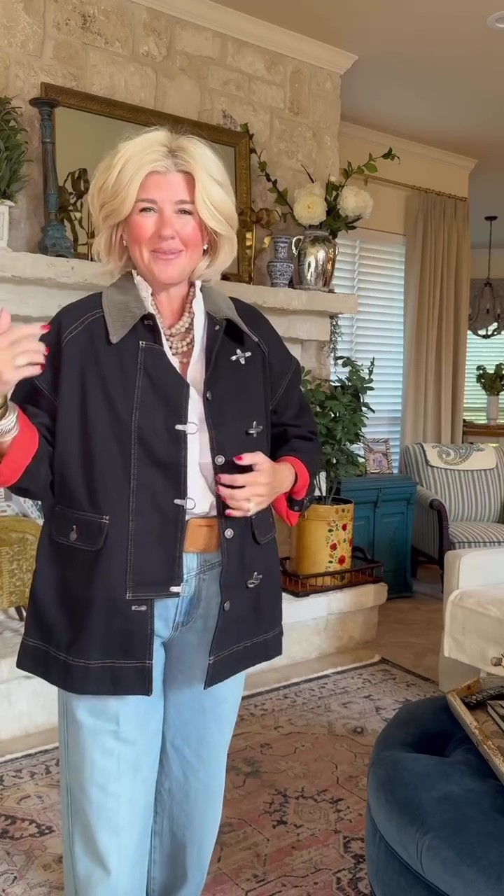 Callistari denim barn coat