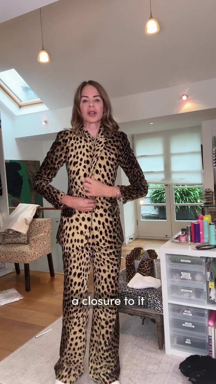 Designer leopard print three piece suit