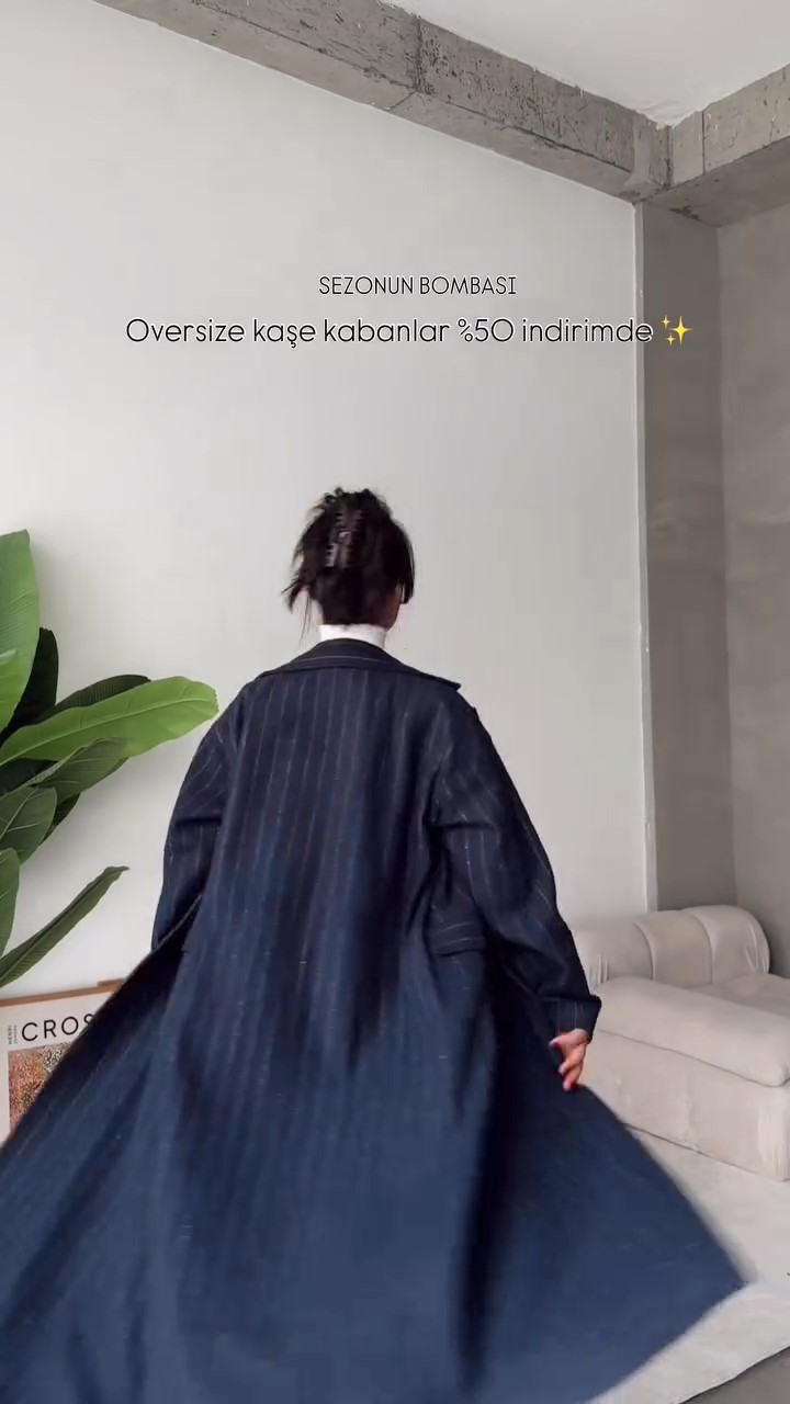 Designer classic striped winter coat