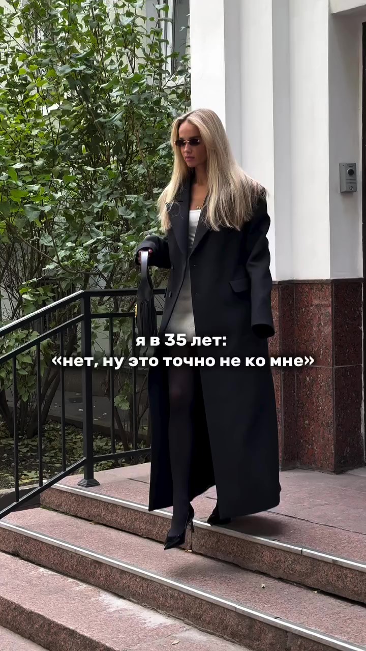 Longline Wool Blend Coat-black