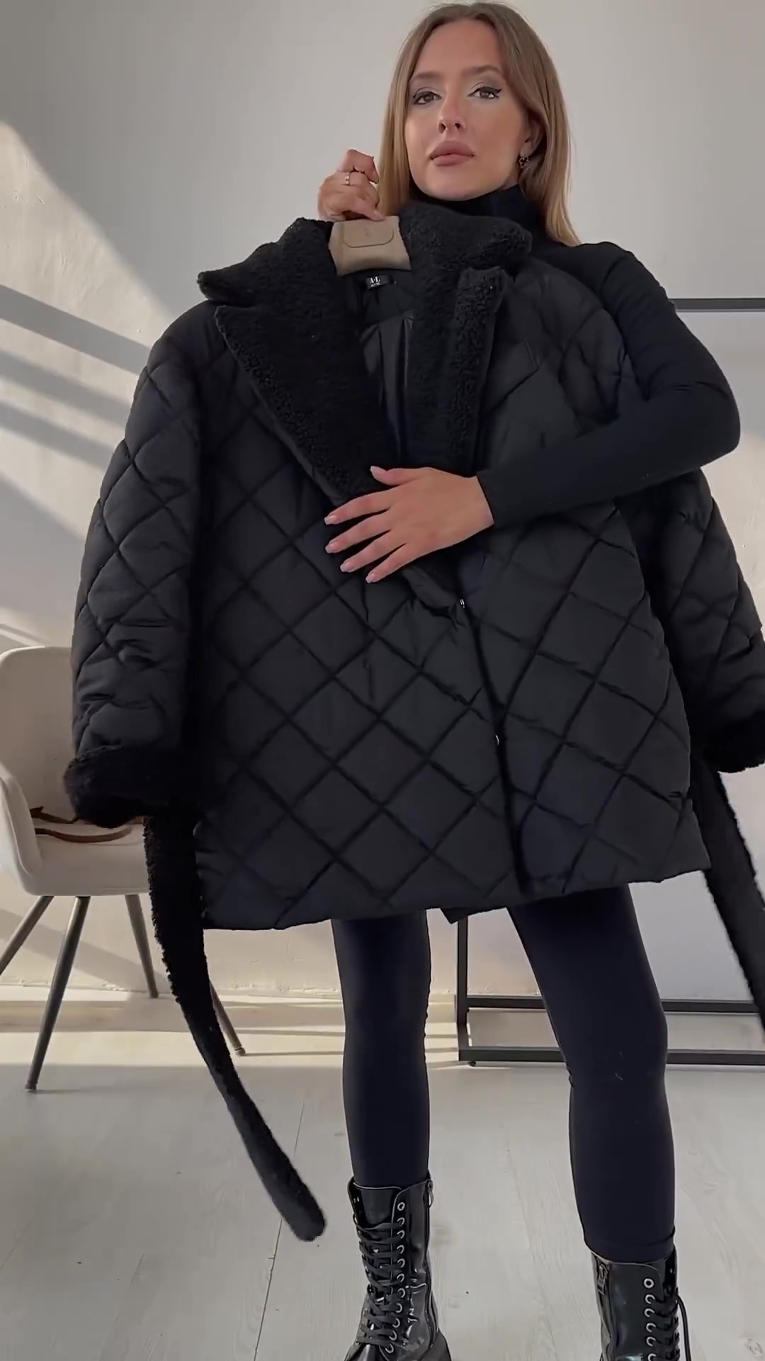 Designer plush cotton coat