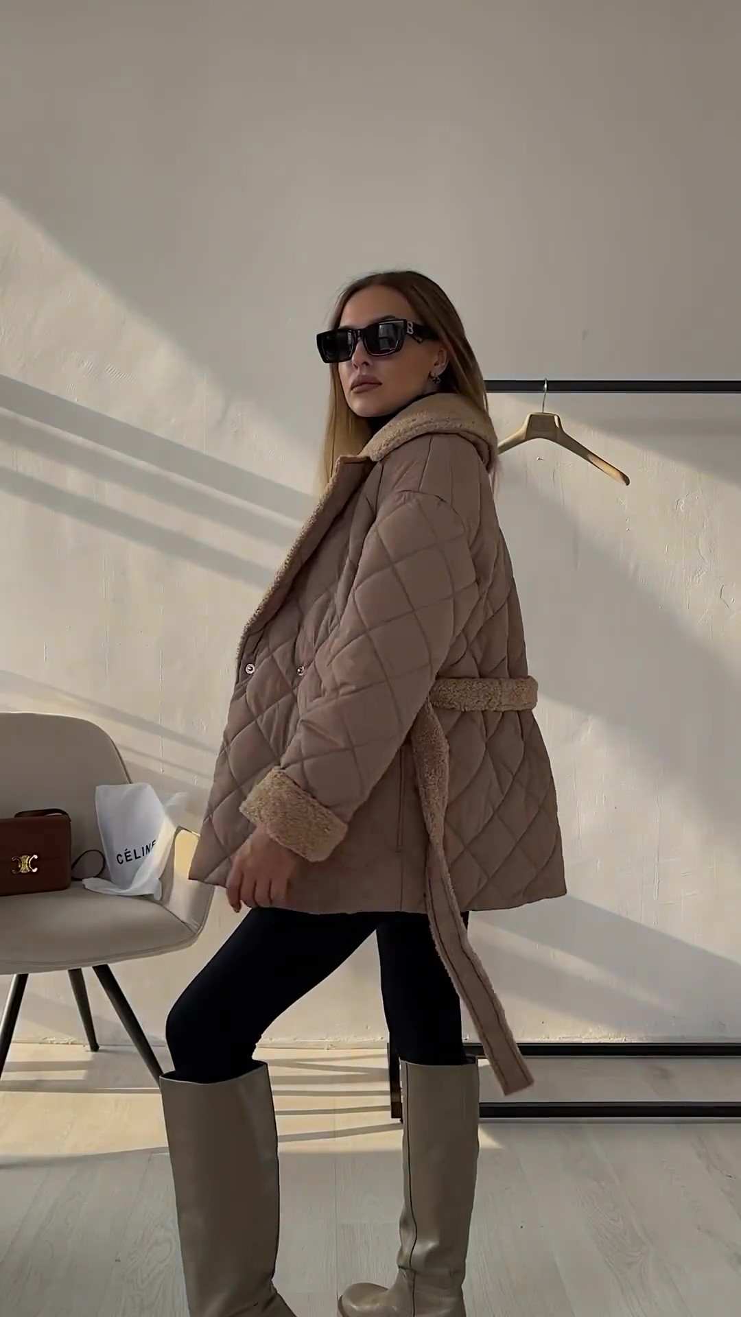 Designer plush cotton coat