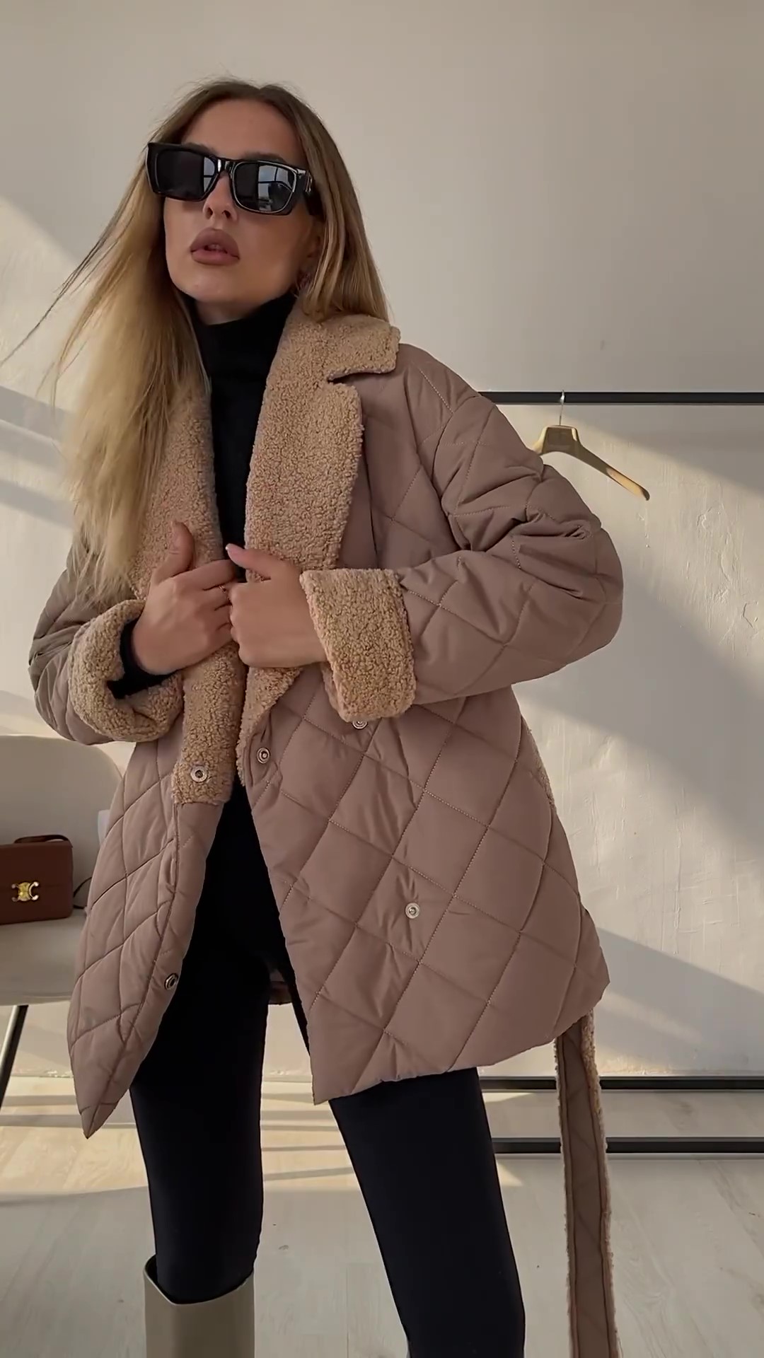 Designer plush cotton coat