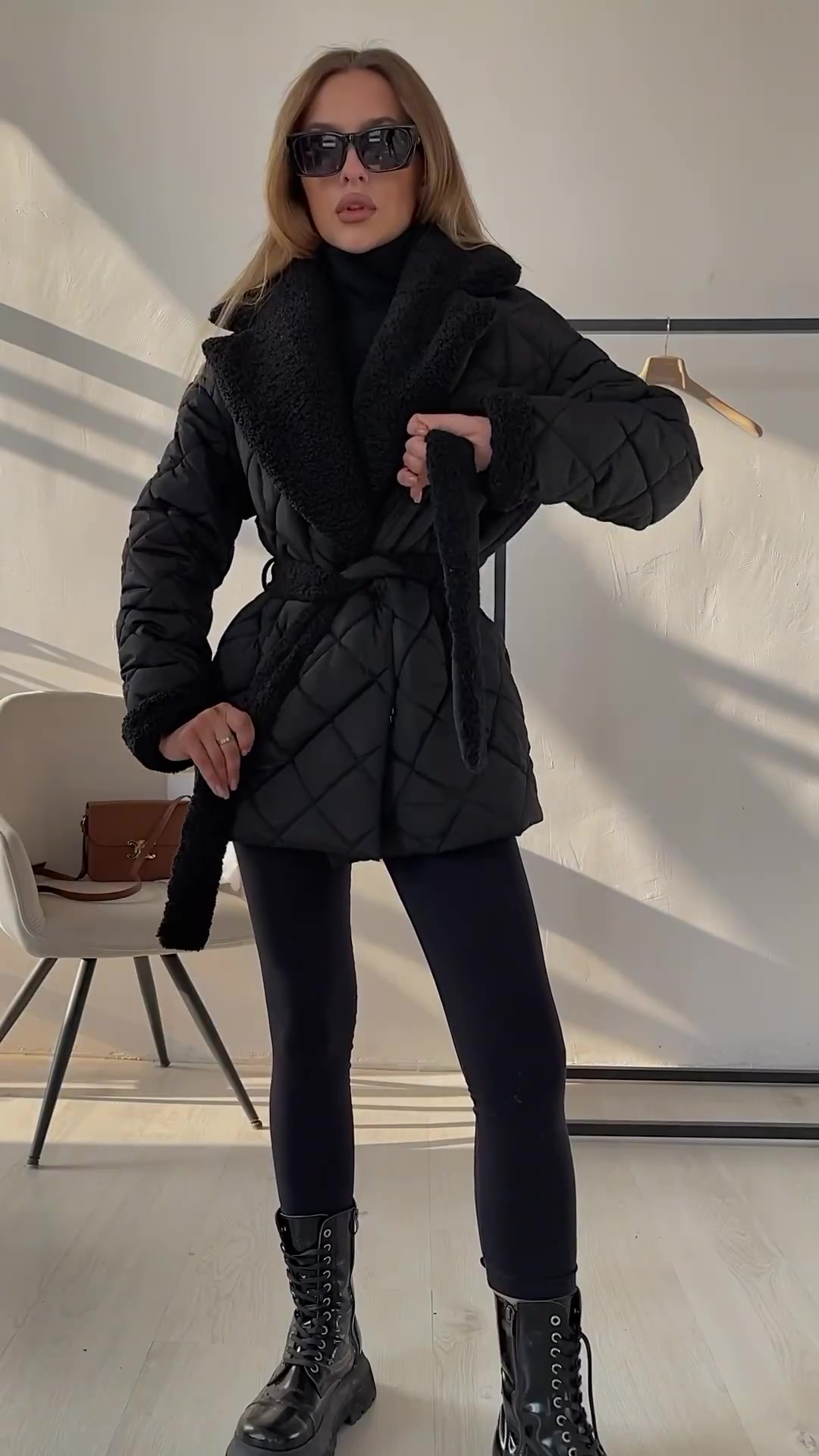 Designer plush cotton coat