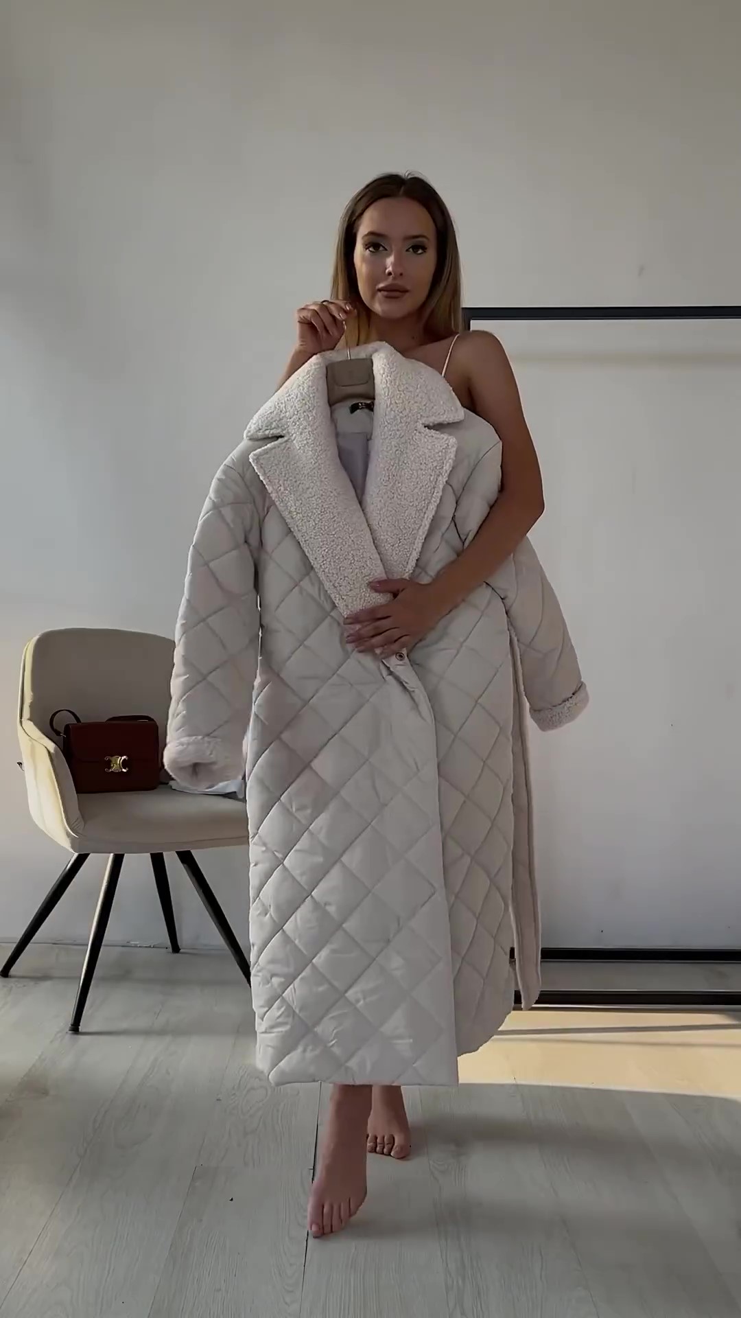 Designer plush cotton coat