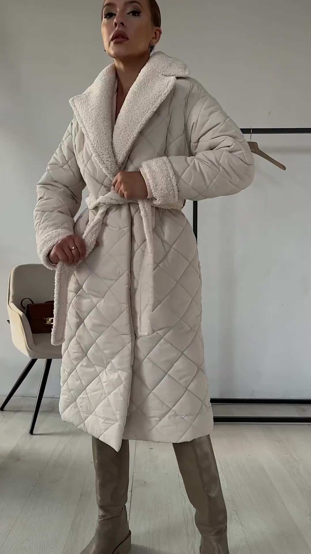 Designer plush cotton coat