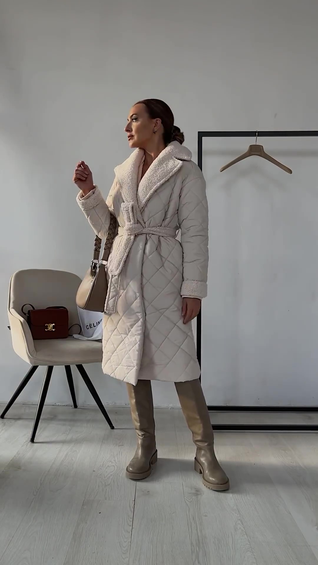 Designer plush cotton coat