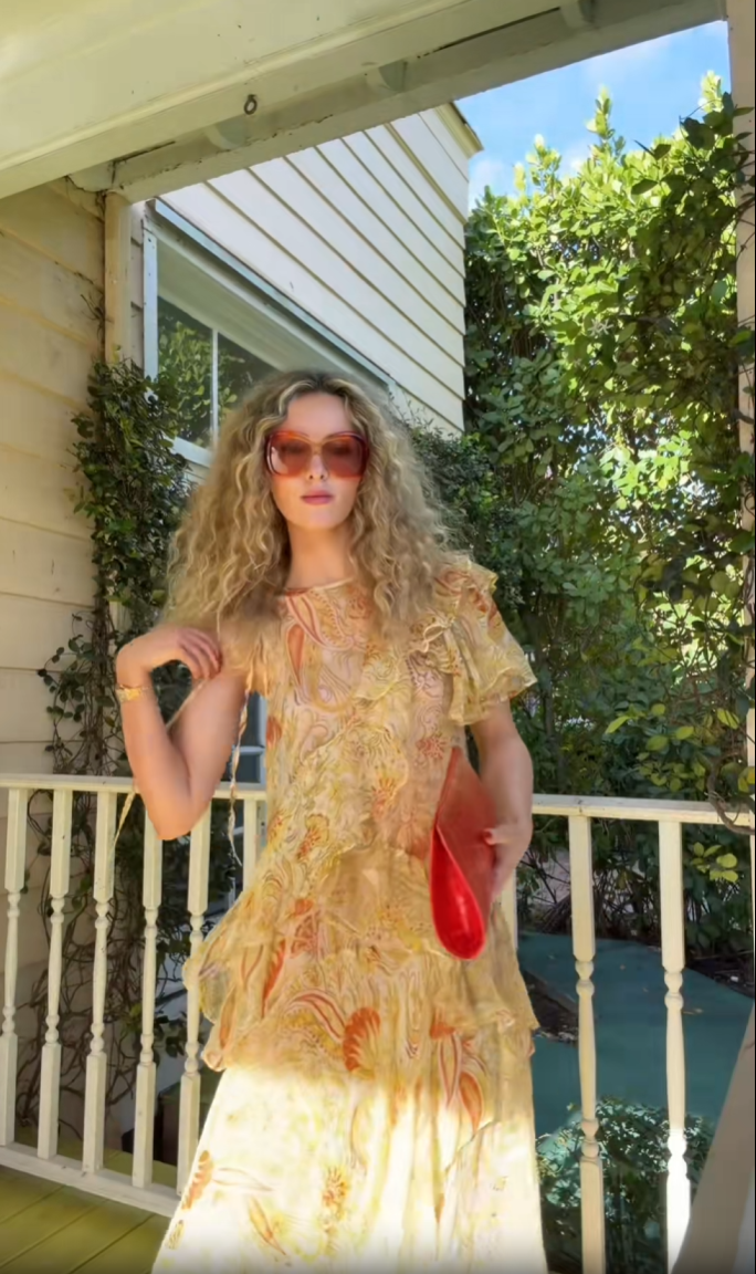 Golden Muse Ruffle Maxi Dress