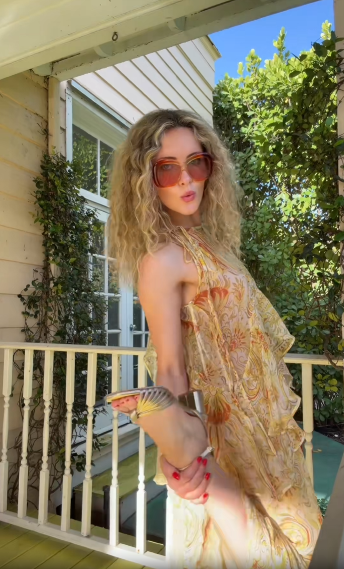 Golden Muse Ruffle Maxi Dress